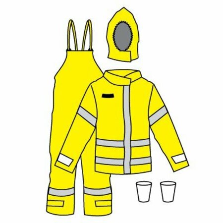 KAPPLER DuraChem 200 NFPA 1990 1992 and NFPA 2112 Certified Multi-Piece Configuration, HiVis Yellow, 2X/3X D2H632HY2X3X9212